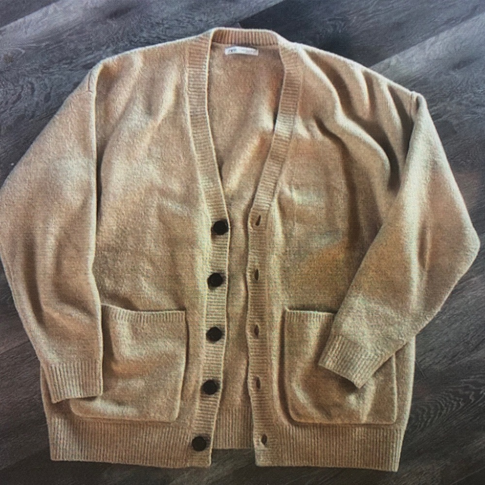Men's Tan Cardigan Sweater